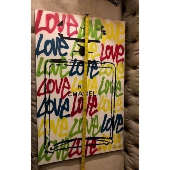 RARE ORA  ARTIST GRAFFITI ART CHANEL N°5 COLLECTION 36" X 24" ORIGINAL PAINTING - Picture 3 of 9